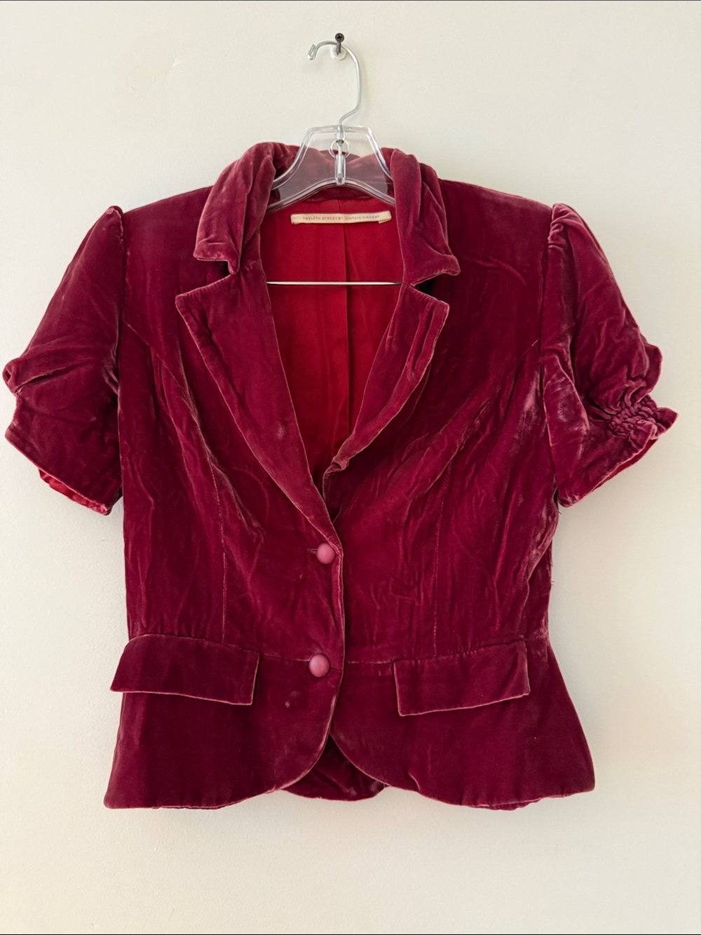 Twelfth Street by Cynthia Vincent Plum velvet Blazer